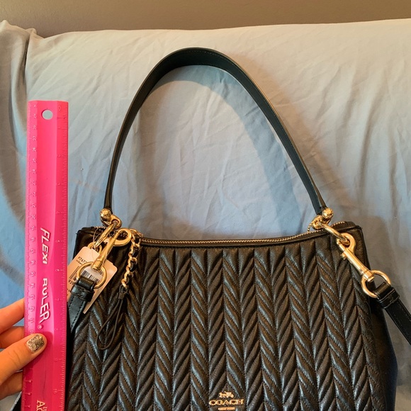 Black quilted coach purse NWT & matching wallet - Picture 6 of 8